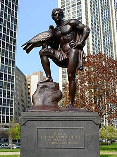 Памятник в Чикаго, посвященный Иоганну Гете
