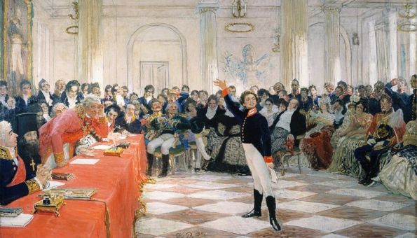 Александр Пушкин на лицейском экзамене в Царском Селе 8 января 1815 года Александр Пушкин на лицейском экзамене в Царском Селе 8 января 1815 года
