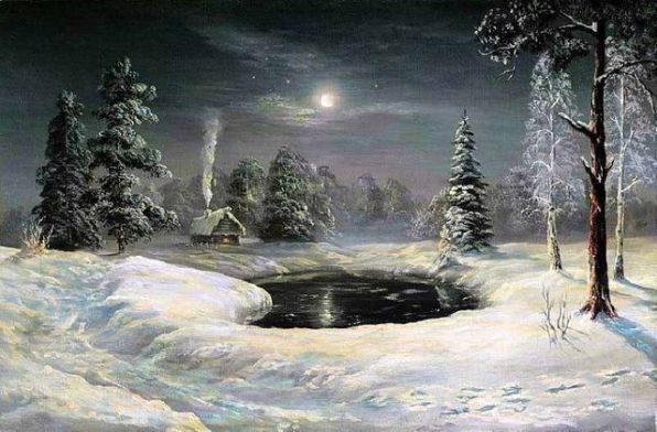 Иван Бунин — Крещенская ночь ( Темный ельник снегами, как мехом) Иван Бунин — Крещенская ночь ( Темный ельник снегами, как мехом)